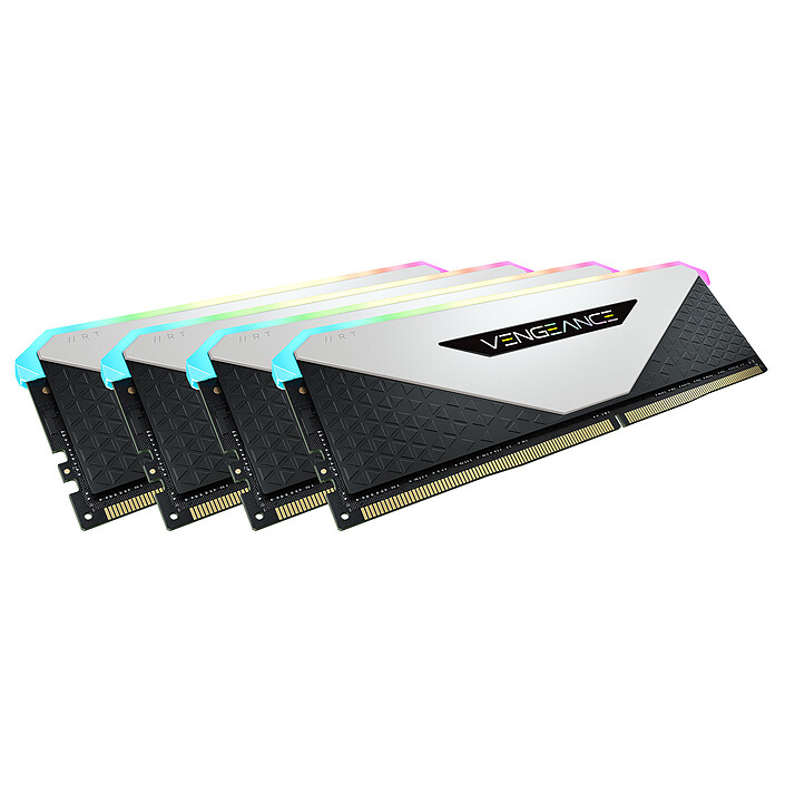 Avis Corsair Vengeance RGB RT 64 Go (4 x 16 Go) DDR4 3200 MHz CL16 - Blanc
