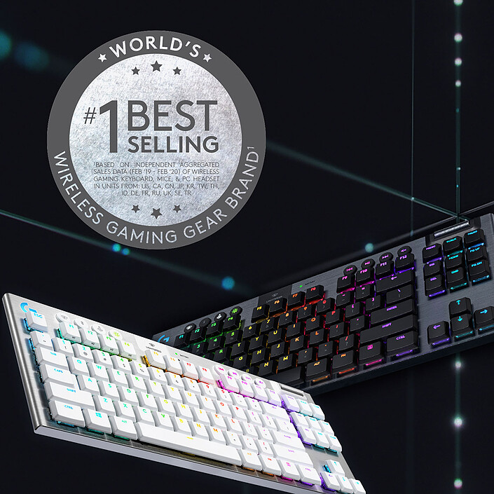 Avis Logitech G G915 Tenkeyless Lightspeed Carbone (Tactile Version)