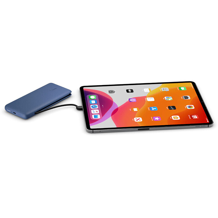 Avis Belkin Batterie externe 10K avec câbles intégrés lightning et USB-C (Bleu)