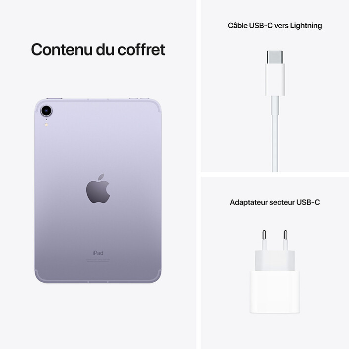 Apple iPad mini (2021) 64 Go Wi-Fi + Cellular Mauve pas cher
