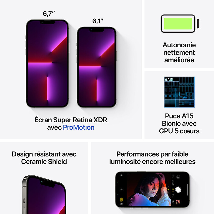 Acheter Apple iPhone 13 Pro Max 256 Go Graphite (MLLA3F/A) · Reconditionné