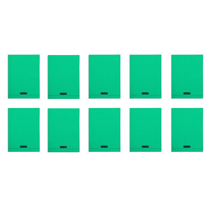Calligraphe 8000 Polypro Cahier 96 pages 21 x 29.7 cm petits carreaux Vert (x10)