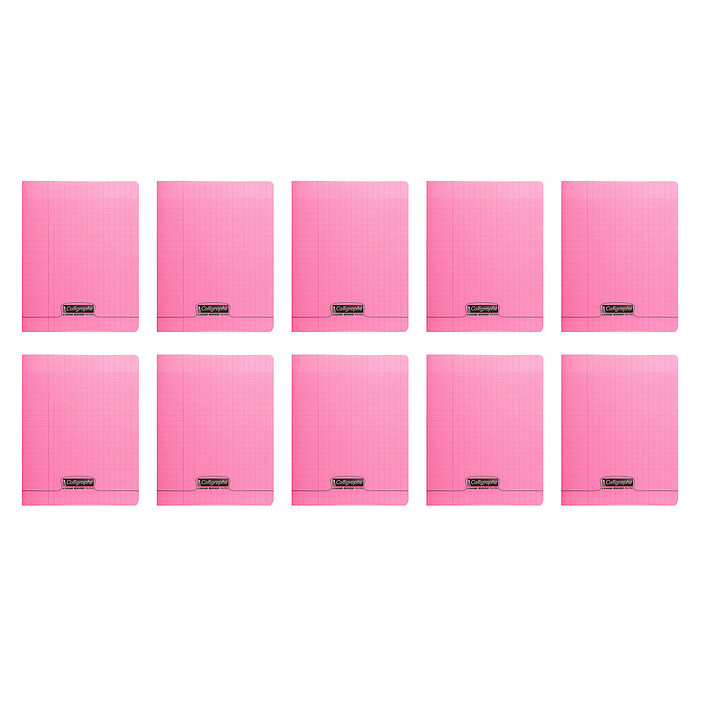 Calligraphe 8000 Polypro Notebook 96 pages 17 x 22 cm seyes large squares Pink (x10)