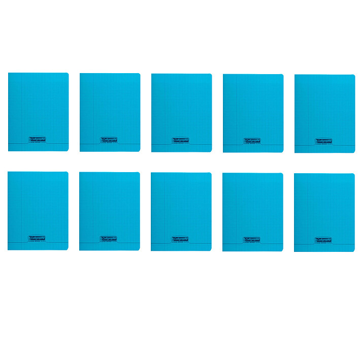 Calligraphe 8000 Polypro Cahier 96 pages 17 x 22 cm seyes grands carreaux Bleu (x10)
