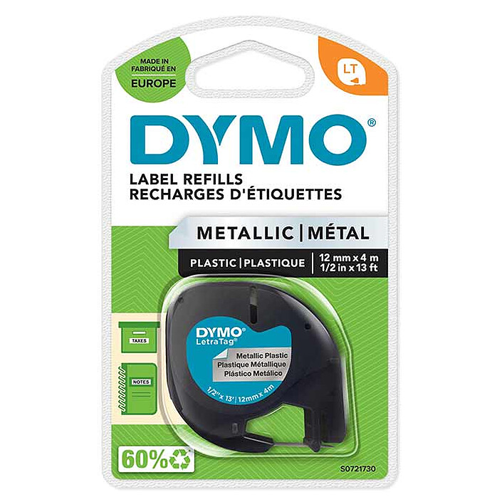 DYMO LetraTAG Ruban d'Étiquettes Métalliques