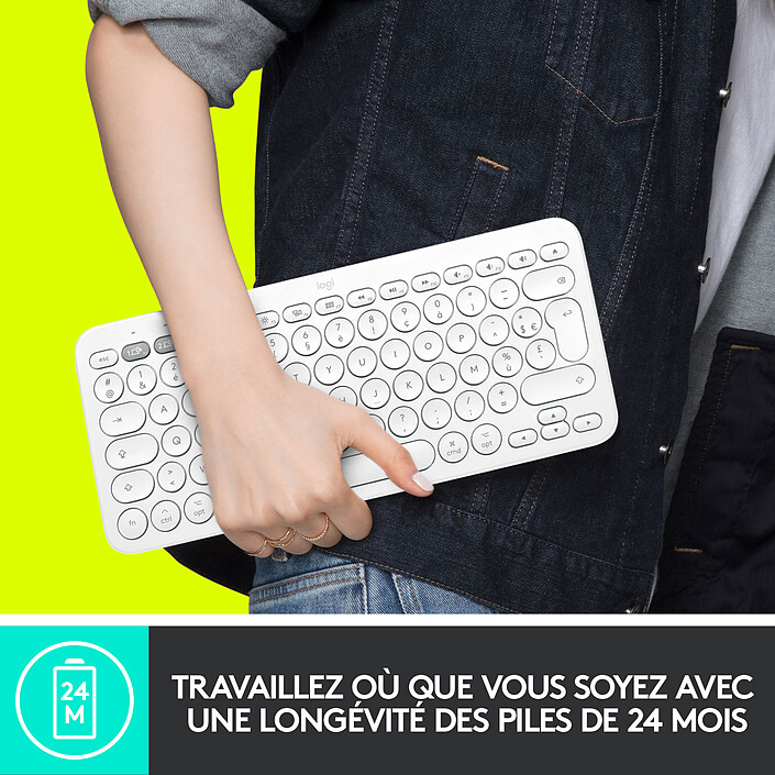 Logitech K380 Multi-Device Bluetooth Keyboard for Mac (Blanc) pas cher