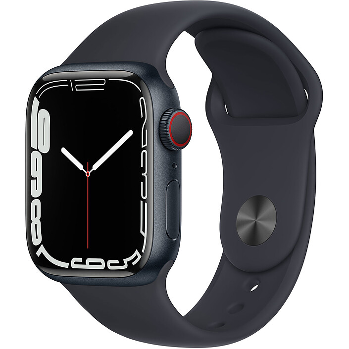 Apple Watch Series 7 GPS + Celular Correa deportiva de aluminio MEDIANOCHE 41 mm