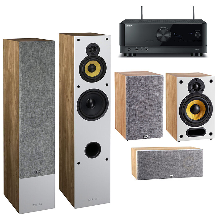 Yamaha RX-V4A Noir + Davis Acoustics Pack Mia 60 5.0 Chêne Clair