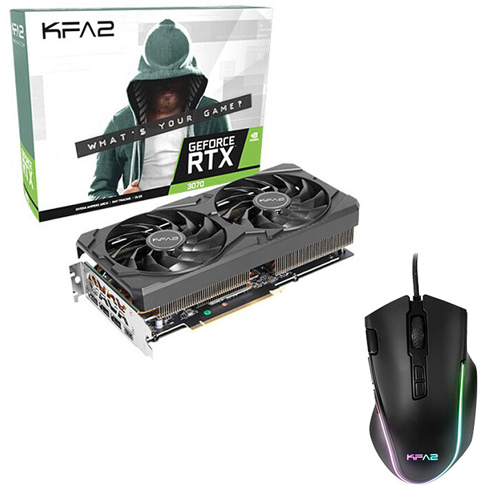 KFA2 GeForce RTX 3070 (1-Click OC) LHR + KFA2 Gaming Slider 01 