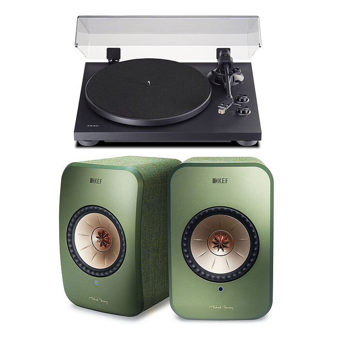 Teac TN-280BT-A3 Noir + KEF LSX Wireless Vert