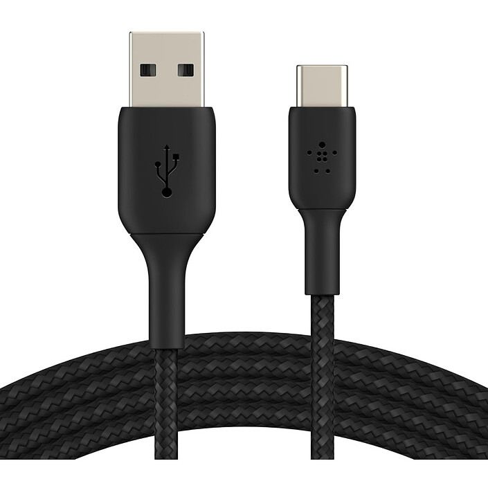Belkin Cavo intrecciato da USB-C a USB-A (nero) - 3m