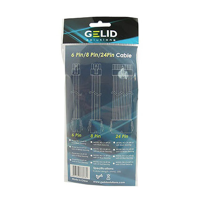 Avis Gelid Câble Tressé PCIe 6 broches 30 cm (Bleu)
