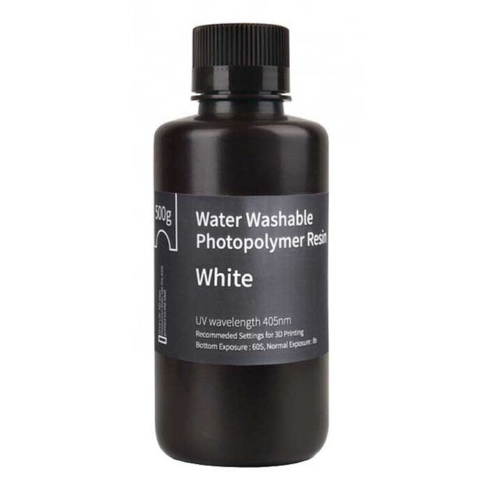 Elegoo Résine LCD Photopolymère lavable à l'eau (500 g) - Blanche