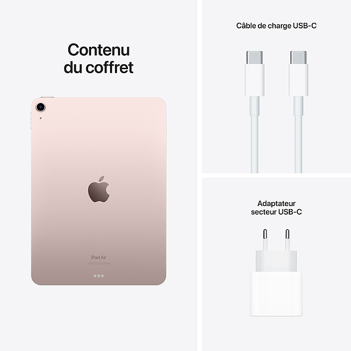 Apple iPad Air (2022) Wi-Fi 64 Go Rose pas cher