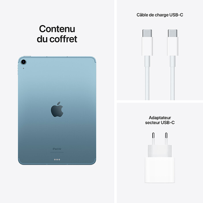 Apple iPad Air (2022) Wi-Fi + Cellular 256 Go Bleu · Reconditionné pas cher