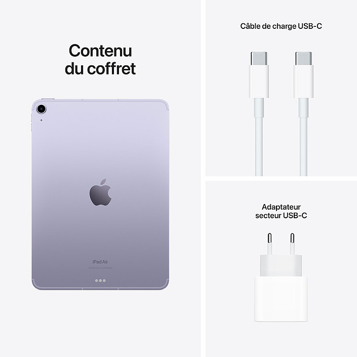 Apple iPad Air (2022) Wi-Fi + Cellular 64 Go Mauve pas cher