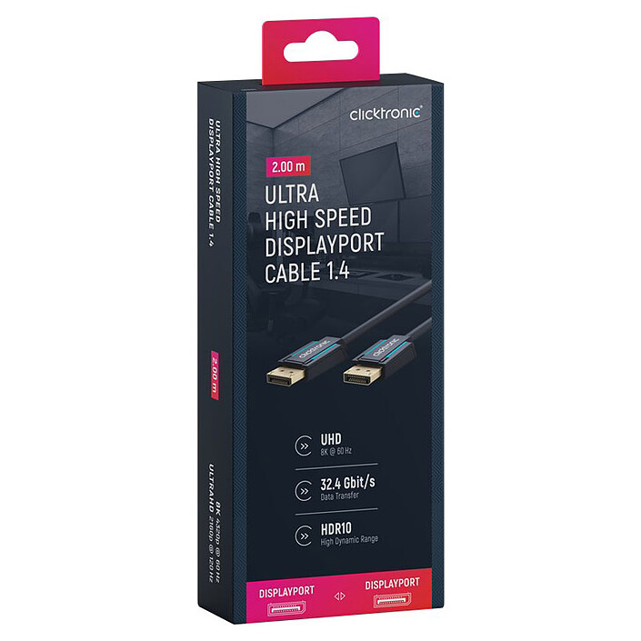 Acheter Clicktronic câble DisplayPort 1.4 (2 mètres)