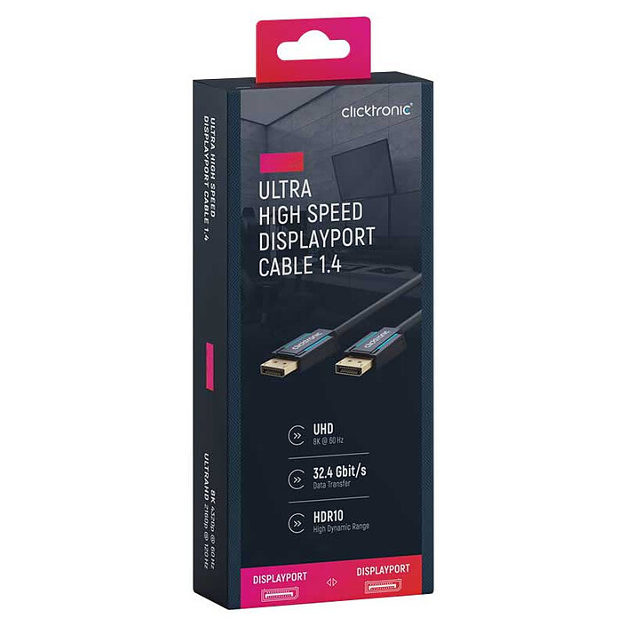 Acheter Clicktronic câble DisplayPort 1.4 (1 mètre)