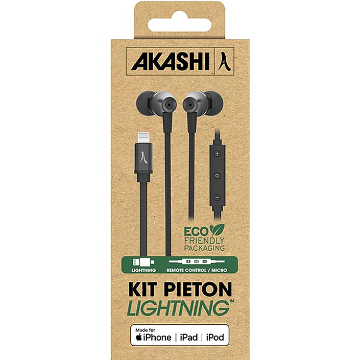 Acheter Akashi Kit Piéton Stéréo MFI Micro Intégré Noir
