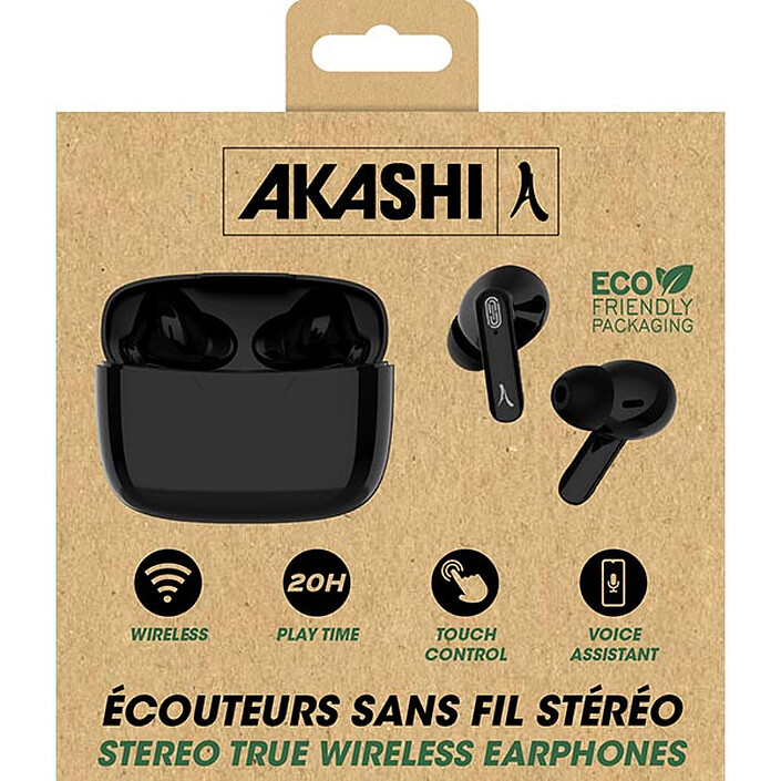 Akashi Écouteurs Bluetooth 5.1 Noir pas cher