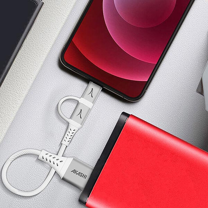 Comprar Cable Akashi Mini 2 en 1 de USB-A a Lightning / USB-C