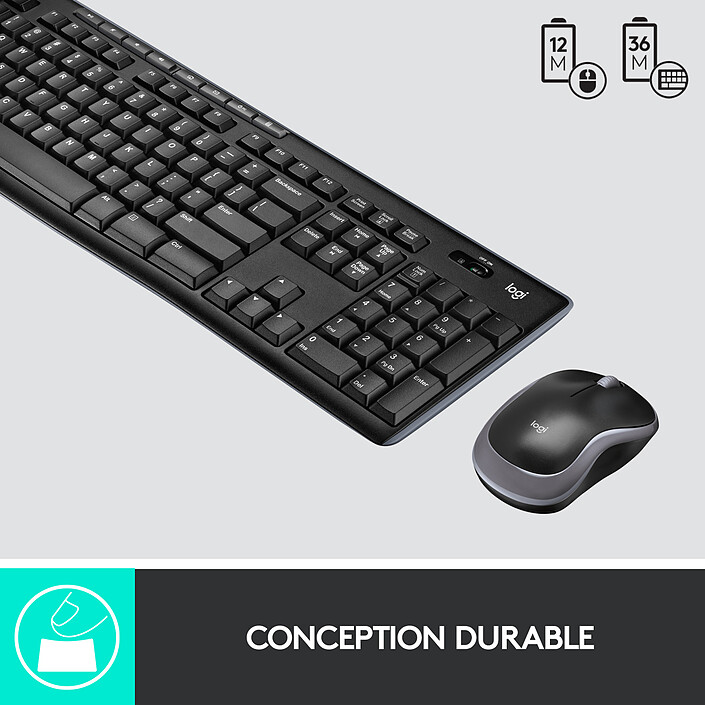 Logitech Wireless Desktop MK270 (AZERTY) (x10) pas cher