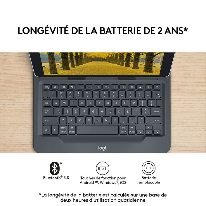 Acheter Logitech Universal Folio Etui Tablette avec Clavier pour Tablette 9/10"
