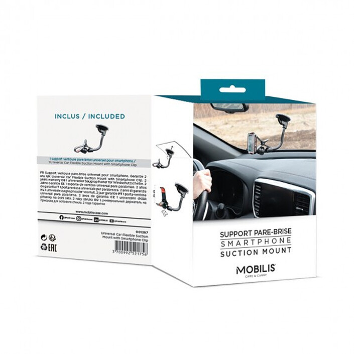 Mobilis Support Universel Pare-Brise pour Smartphone Noir pas cher