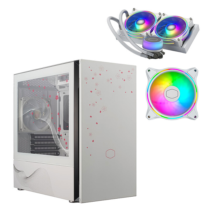 Cooler Master Silencio S400 Sakura Limited Edition + Cooler Master MasterLiquid ML240 Illusion White Edition  + Cooler Master MasterFan MF120 Halo ARGB White Edition