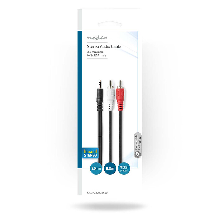 Opiniones sobre Nedis Cable Audio Estéreo Jack 3.5 mm macho a 2x RCA macho - 5 m