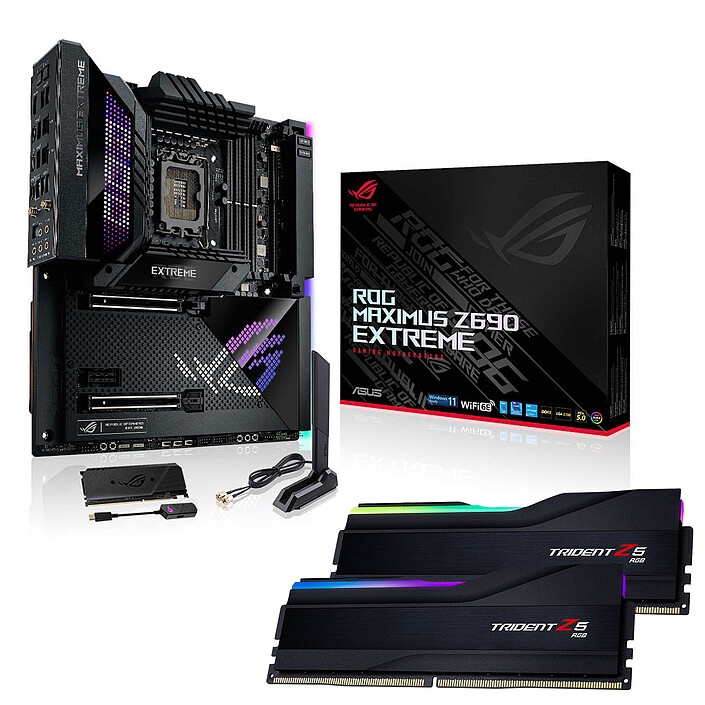 ASUS ROG MAXIMUS Z690 EXTREME + G.Skill Trident Z5 RGB 32 Go (2 x 16 Go) DDR5 6000 MHz CL40
