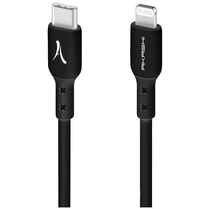 Akashi Câble renforcé USB-C vers Lightning (Noir - 1,5m)