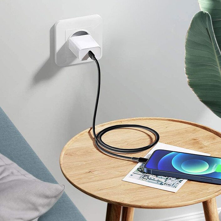 Acheter Akashi Câble renforcé USB-C vers Lightning (Noir - 1,5m)