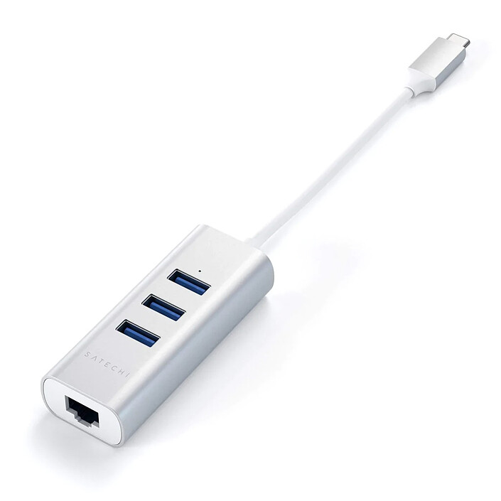 Buy SATECHI 2-in-1 USB-C Hub with 3 USB 3.0 + Ethernet Ports (Silver)