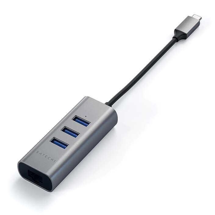 Acheter Satechi Hub USB-C 2-en-1 avec 3 Ports USB 3.0 + Ethernet - Gris
