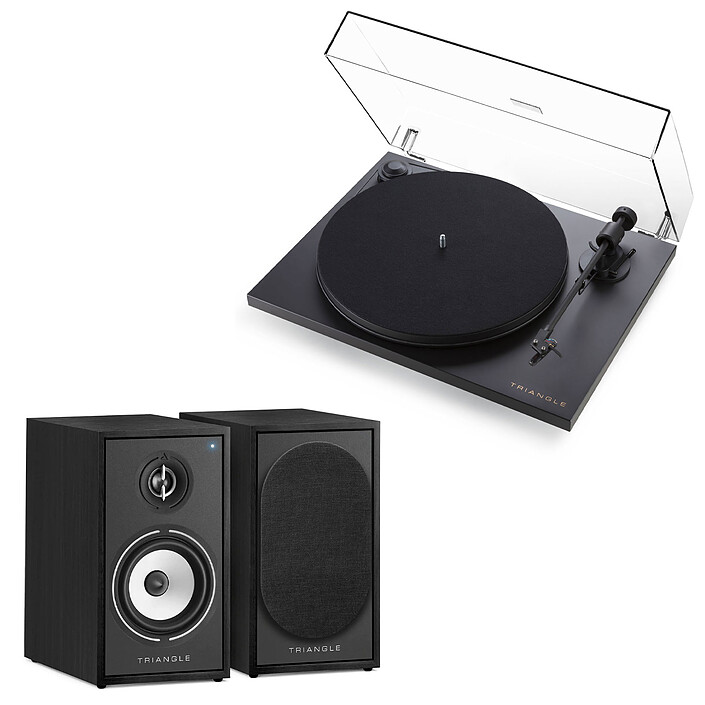 Triangle Platine Vinyle Noir + Triangle Borea BR02 BT Noir cendré