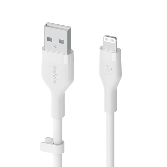 Belkin Boost Charge Flex Câble silicone USB-A vers Lightning (Blanc) - 2 m