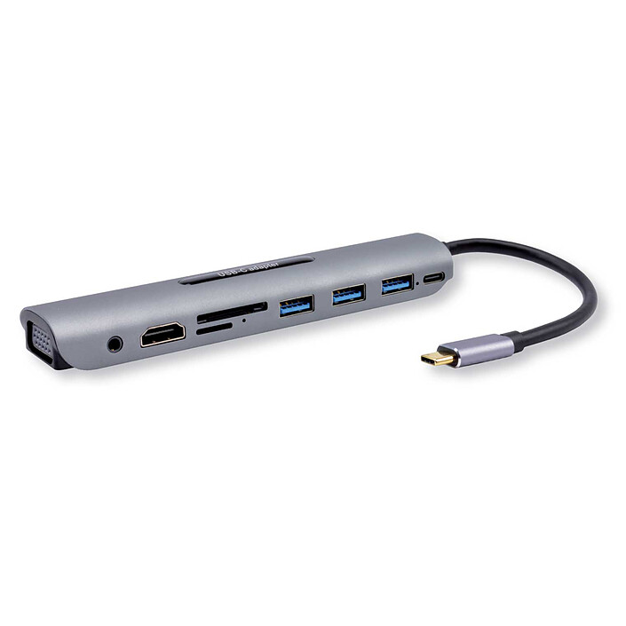 Docking Station MCL USB-C 1x HDMI + 1x VGA + 3x USB-A + 1x USB-C PD 60W e lettore di schede