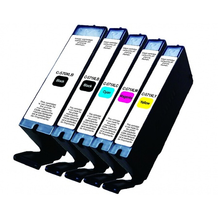 Pack of 5 C-571XL cartridges 2xBK/C/M/Y