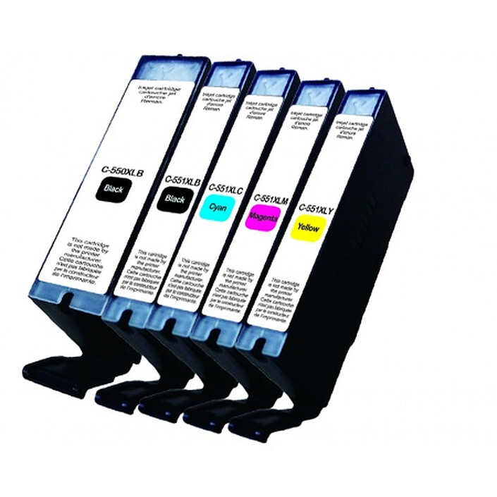 Pack of 5 C-551XL cartridges 2BK/C/M/Y