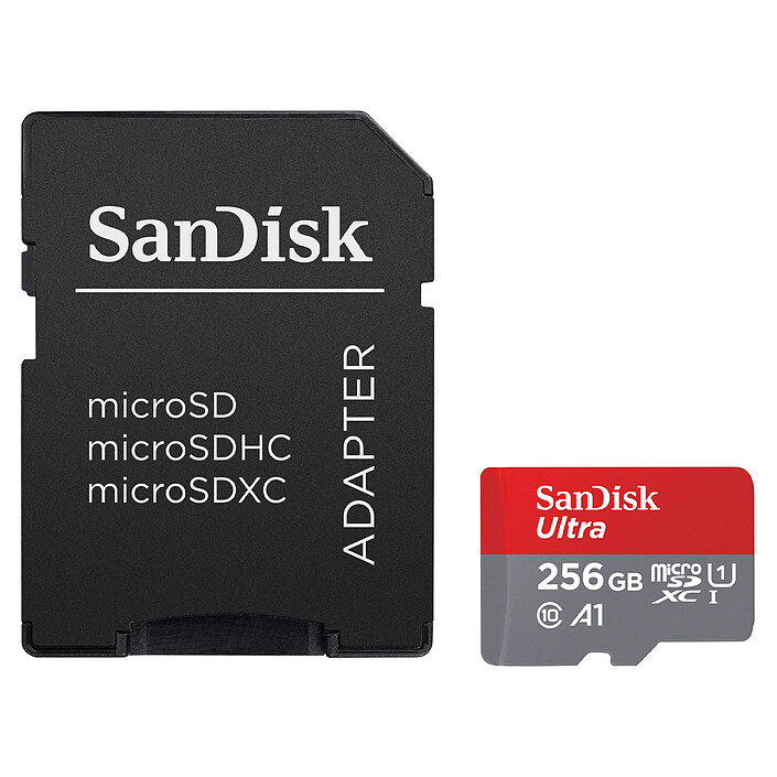 SanDisk Ultra microSD UHS-I U1 256 Go 150 Mo/s + Adaptateur SD
