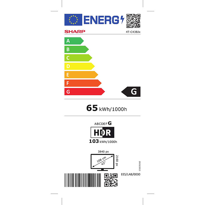 Sharp 43BJ2E pas cher