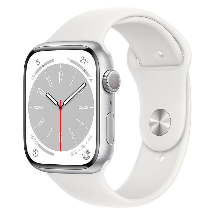 Apple Watch Series 8 GPS Banda deportiva de aluminio blanco 45 mm