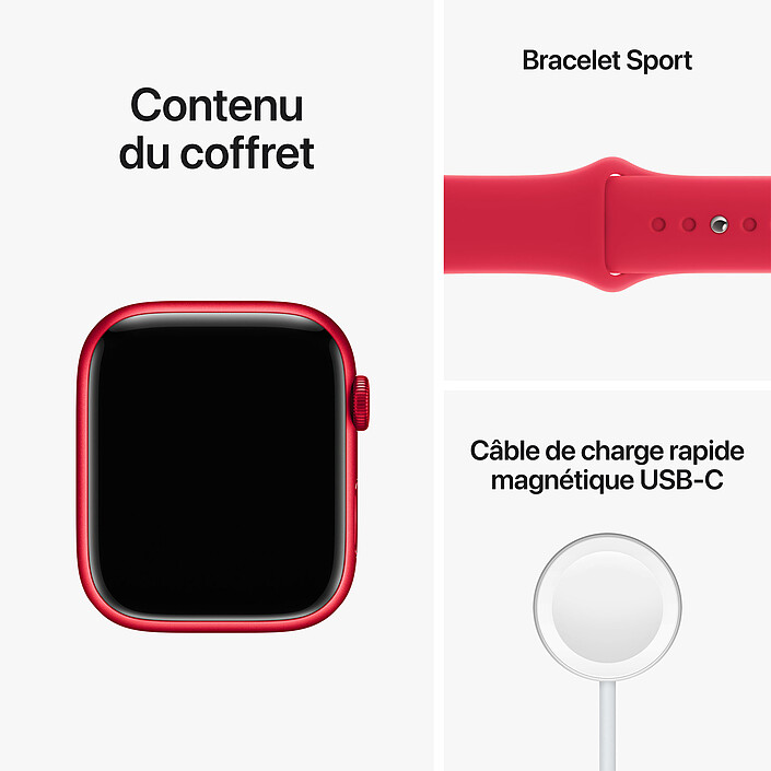 Correa deportiva Apple Watch Series 8 GPS de aluminio (PRODUCTO)ROJO 45 mm a bajo precio