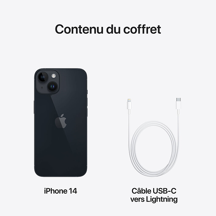 Apple iPhone 14 256 Go Minuit · Reconditionné pas cher