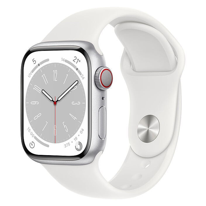 Apple Watch Series 8 GPS + Celular Banda deportiva de aluminio blanco 41 mm