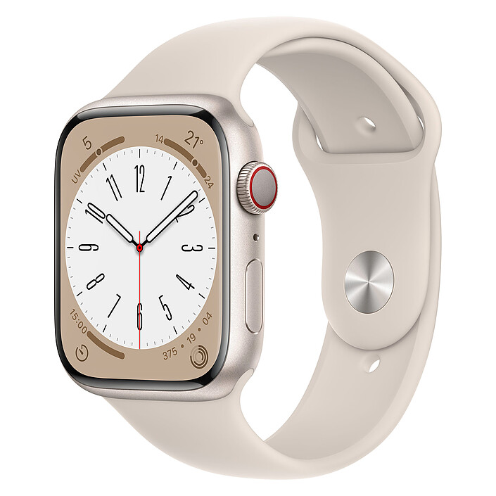 Apple Watch Series 8 GPS + Celular Banda deportiva Starlight de aluminio 45 mm