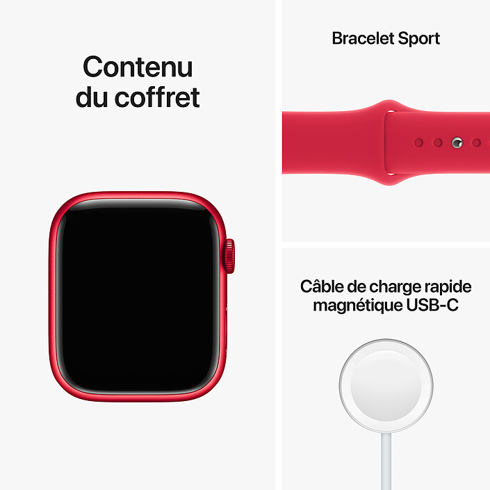 Apple Watch Series 8 GPS + Cellular Aluminum (PRODUCT)RED Sport Band 45 mm · Reconditionné pas cher