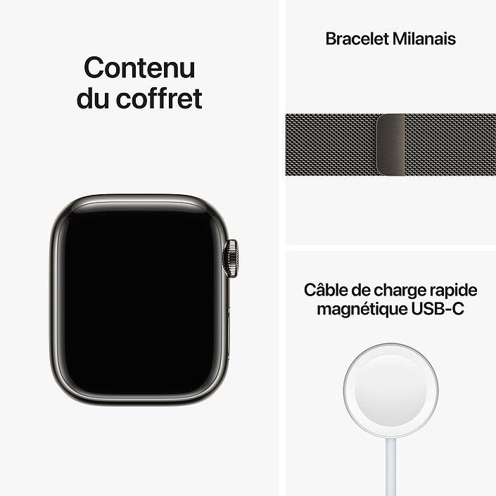 Correa milanesa de acero inoxidable de 41 mm para el Apple Watch Series 8 con GPS + móvil a bajo precio