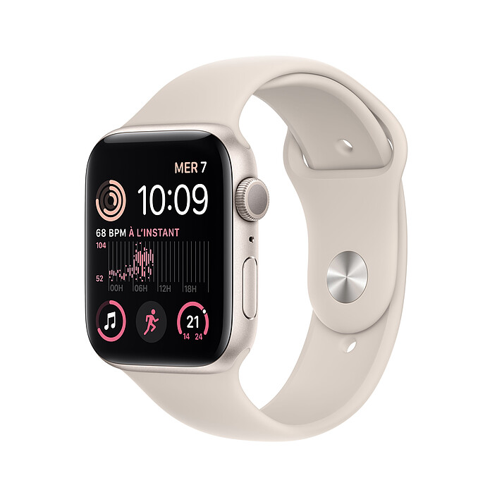 Apple Watch SE GPS (2022) Starlight Aluminium Bracelet Sport Starlight 44 mm